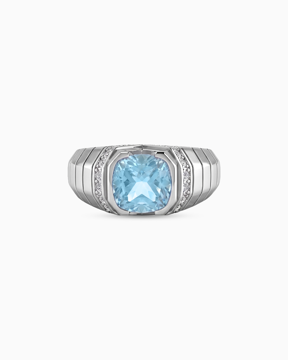 Ridge Signet Ring | Aquamarine - Image 3