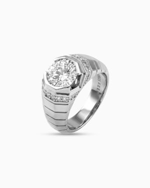 Ridge Signet Ring | Diamond