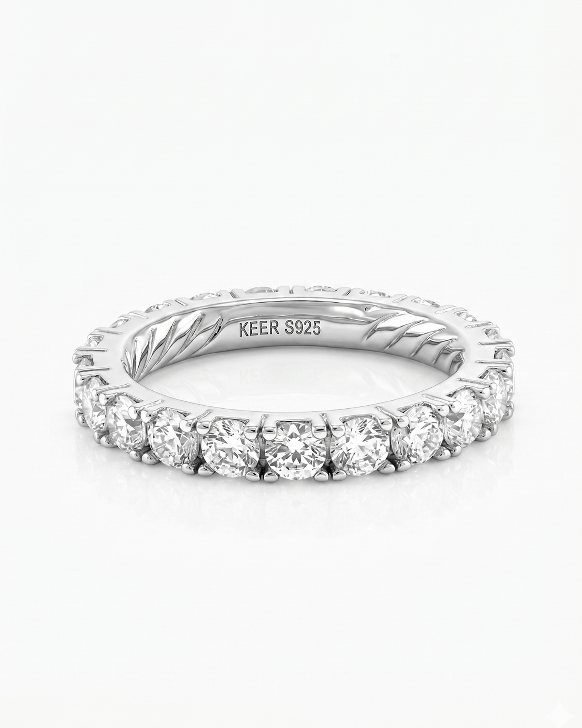 Éclat Eternity Ring | Rhodium Plated - Image 3