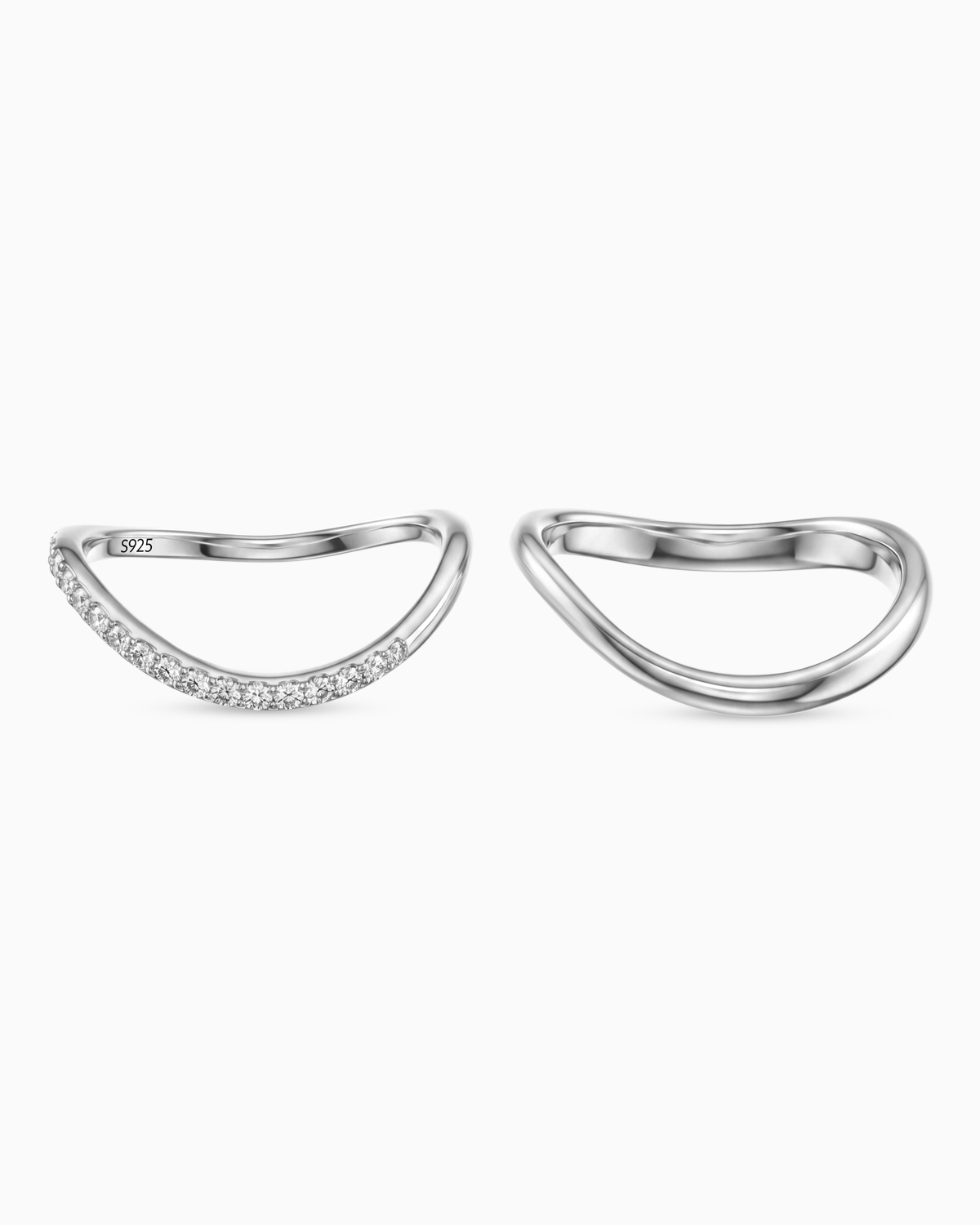 Drift Double Band Ring | Rhodium Plated - Image 3