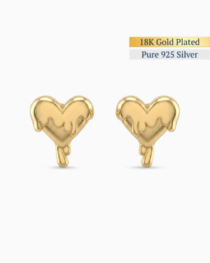 Thaw Heart Stud Earrings | 18K Gold Plated