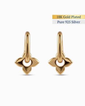 Aura Fold Charm Hoop Earrings | 18 K Gold Plated