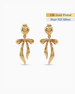 L'amour Heart & Bow Drop Earrings