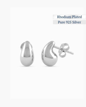 The Melt Studs Earrings | Rhodium Plated