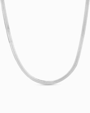 Silhouette Slim Necklace | Rhodium Plated