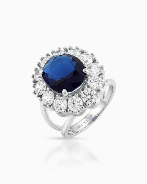 Azur Halo Cocktail Ring | Blue Sapphire