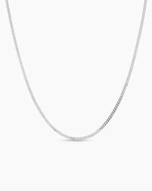 Edge Bold Necklace | Rhodium Plated