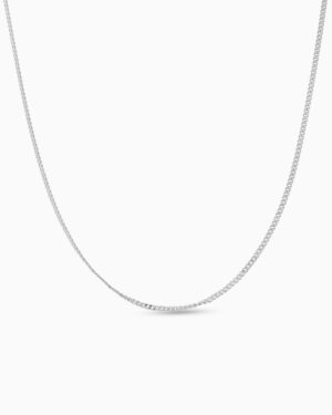 Edge Slim Necklace | Rhodium Plated