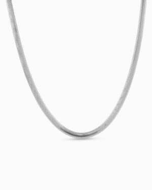 Serpentine Bold Necklace | Rhodium Plated